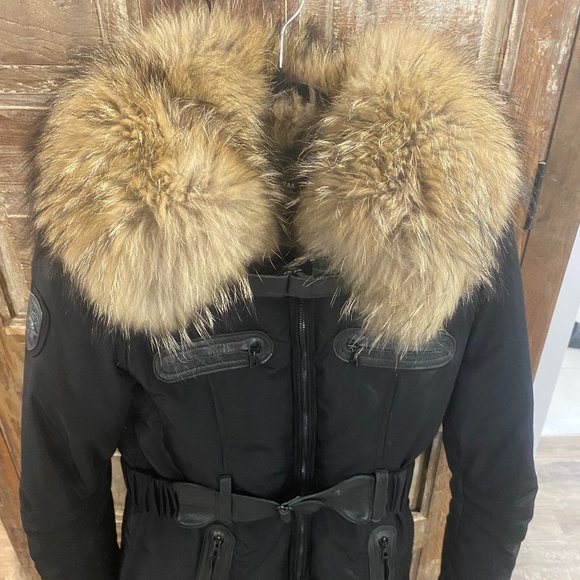 Rudsak Women's Black Down Coat with Natural Removable Fur - Picture 2 of 7